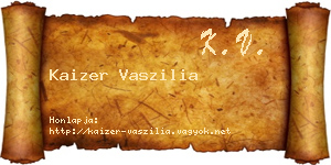 Kaizer Vaszilia névjegykártya